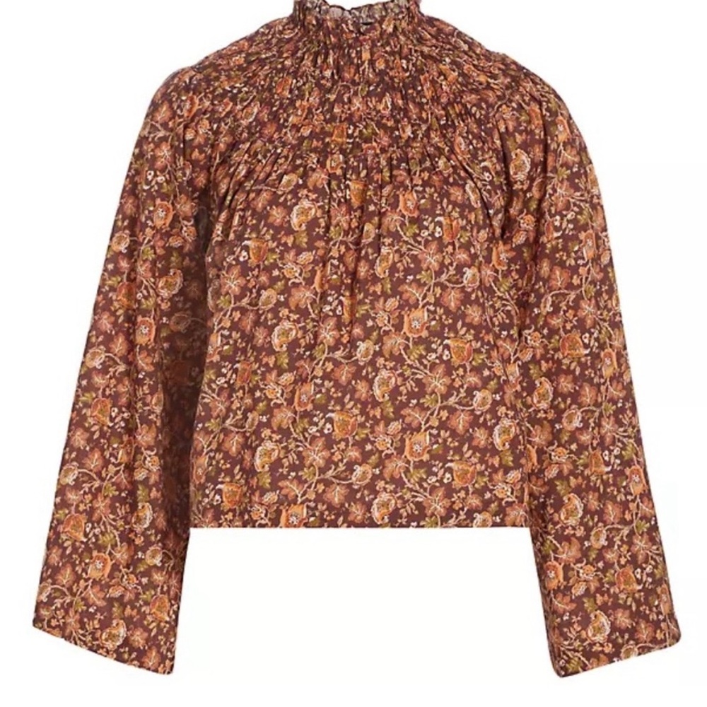 Doen Astilbe Mulberry Vine Floral Smocked Blouse XXS
